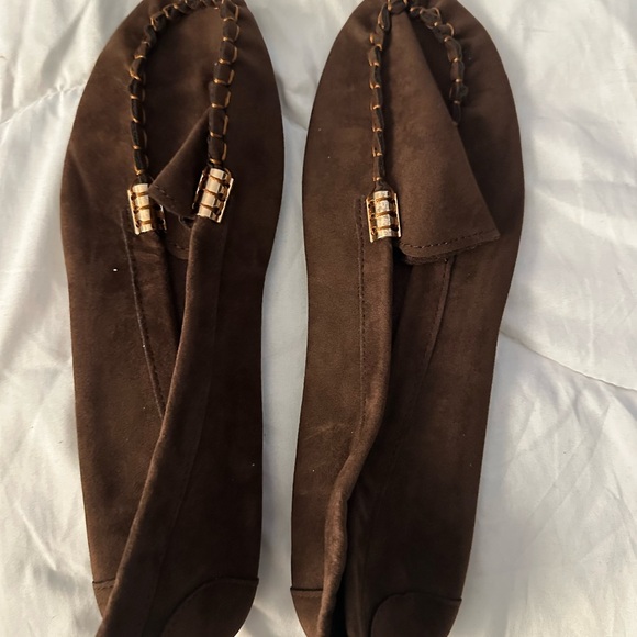Shoes - Burgundy Suede Ballet Flats Comfort Driving Sole Slip-On Shoes”